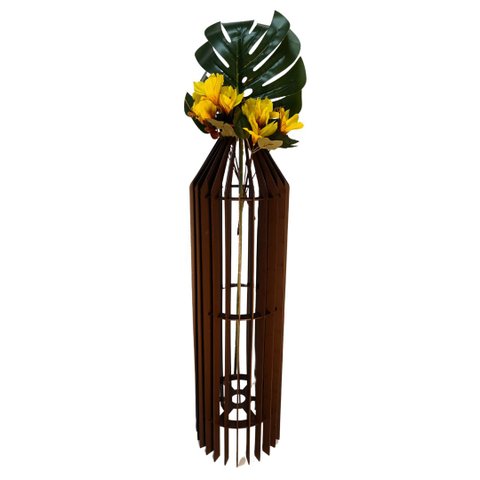 Vaso de Chão Decorativo Grande Mdf Penedo:preto/60x20cm