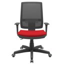 Ver imagem 2 de Cadeira Presidente Brizza Tela Ergonômica Para Escritório Regulagem Altura Back System NR17 Vermelha