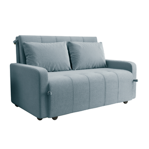 Sofá Cama Amora Matrix Veloplus Reclinável + 2 Almofadas - Azul