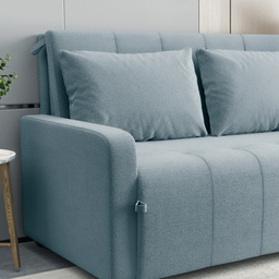 Sofá Cama Amora Matrix Veloplus Reclinável + 2 Almofadas - Azul - 3