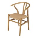 Ver imagem 6 de Kit 2 Cadeiras de Jantar Wishbone em Madeira com Assento Rattan Bege
