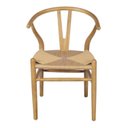 Ver imagem 4 de Kit 2 Cadeiras de Jantar Wishbone em Madeira com Assento Rattan Bege