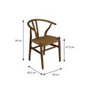 Ver imagem 3 de Kit 2 Cadeiras de Jantar Wishbone em Madeira com Assento Rattan Bege