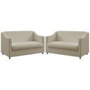 Ver imagem 1 de Kit 2 Poltronas Namoradeirass Alya Courino Bege Aradecor