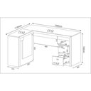 Ver imagem 3 de Escrivaninha/Mesa Escritório De Canto Com 2 Gavetas Multimóveis Vcr25032 Preto Preto