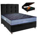 Ver imagem 1 de Cama Box Bau + Colchão Casal Molas Ensacadas Petrus Paropas + Cabeceira Estofada