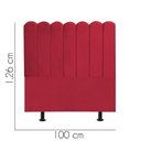 Ver imagem 2 de Cabeceira Estofada Alanis 100cm Solteiro Suede Vermelho