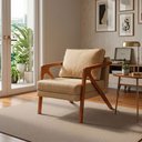Ver imagem 1 de Poltrona Design Moderno Confortavel para Sala e Quarto Bege Mona