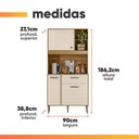 Ver imagem 4 de Armário de Cozinha Compacta 3 Portas 3 Nichos Yogi