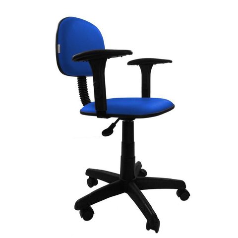 Cadeira Secretaria Giratoria Polo com Braco Regulavel - Couro SinteticoCorano - Azul