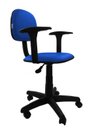 Ver imagem 1 de Cadeira Secretaria Giratoria Polo com Braco Regulavel - Couro SinteticoCorano - Azul