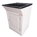 Ver imagem 1 de Tanque de Lavanderia Grande De Fibra 40L Com Suporte Para Torneira de Bancada Tanque: Preto