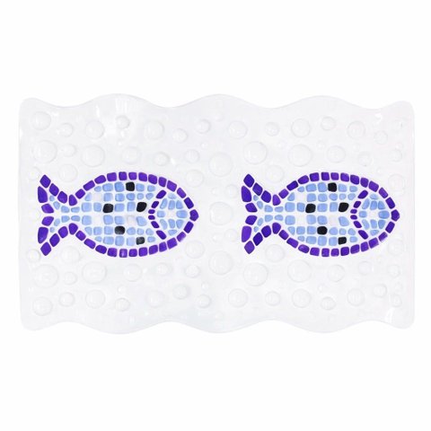 Tapete Retangular Aqua Antiderrapante para Box 59x34cm - Azul
