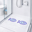 Ver imagem 2 de Tapete Retangular Aqua Antiderrapante para Box 59x34cm - Azul