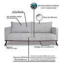 Ver imagem 2 de Sofá 2 Lugares Decorativo Atlas 1,60cm Pés Retro Linho Boucle Cinza 3205 -vimont Moveis