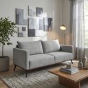 Ver imagem 1 de Sofá 2 Lugares Decorativo Atlas 1,60cm Pés Retro Linho Boucle Cinza 3205 -vimont Moveis