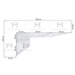 KIT CLOSET ARMÁRIO MODULAR A 2,70 M411.B MUNDI MOVEIS - 2