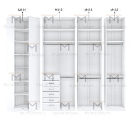 KIT CLOSET ARMÁRIO MODULAR A 2,70 M411.B MUNDI MOVEIS - 4