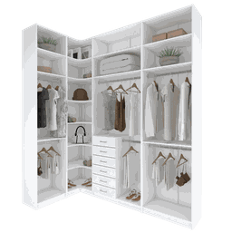 KIT CLOSET ARMÁRIO MODULAR A 2,70 M411.B MUNDI MOVEIS - 1