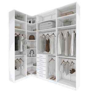 KIT CLOSET ARMÁRIO MODULAR A 2,70 M411.B MUNDI MOVEIS
