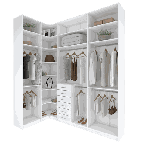 KIT CLOSET ARMÁRIO MODULAR A 2,70 M411.B MUNDI MOVEIS