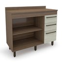 Ver imagem 2 de Balcao Evolution Plus 2 Portas 3 Gavetas Tannat/Legno Crema Batrol