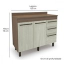 Ver imagem 3 de Balcao Evolution Plus 2 Portas 3 Gavetas Tannat/Legno Crema Batrol