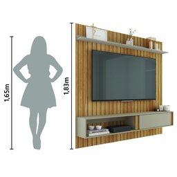Painel para Tv até 65 Polegadas Ripado 1,80m Londres Buriti / Cacau Caemmun - 5