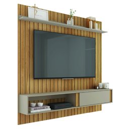 Painel para Tv até 65 Polegadas Ripado 1,80m Londres Buriti / Cacau Caemmun - 1