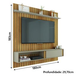 Painel para Tv até 65 Polegadas Ripado 1,80m Londres Buriti / Cacau Caemmun - 3