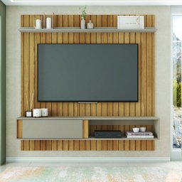 Painel para Tv até 65 Polegadas Ripado 1,80m Londres Buriti / Cacau Caemmun - 2