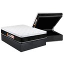 Ver imagem 1 de Cama Box Baú Casal: Colchão Espuma Castor D45 Black e White Air Euro Pillow + Base CRC Suede Gray(13
