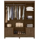 Ver imagem 3 de Guarda Roupa Ms912 165cm 6 Portas Castanho Wood Moval