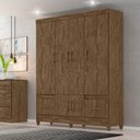 Ver imagem 1 de Guarda Roupa Ms912 165cm 6 Portas Castanho Wood Moval