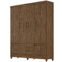 Ver imagem 2 de Guarda Roupa Ms912 165cm 6 Portas Castanho Wood Moval