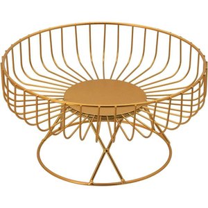 Fruteira 13x25x25cm Metal Dourado com Pé