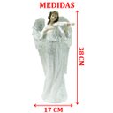 Ver imagem 5 de Anjo Decorativo Musico Violinista Branco Enfeite Resina 38cm