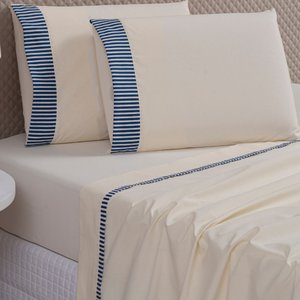 Jogo Lençol Algodão Torino King 4 Pçs Palha