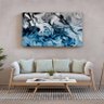 Quadro Decorativo Tela Canvas Abstrato Blue And Silver - 120x60 Cm - 1