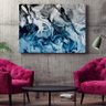 Quadro Decorativo Tela Canvas Abstrato Blue And Silver - 120x60 Cm - 2