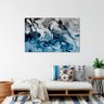Quadro Decorativo Tela Canvas Abstrato Blue And Silver - 120x60 Cm - 5
