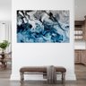 Quadro Decorativo Tela Canvas Abstrato Blue And Silver - 120x60 Cm - 3