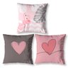 Kit 3 Almofadas Cheias 40cm X 40cm Decorativas Estampadas Digital Sala Sofá Quarto Flamingo - 1