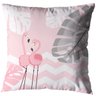 Kit 3 Almofadas Cheias 40cm X 40cm Decorativas Estampadas Digital Sala Sofá Quarto Flamingo - 3