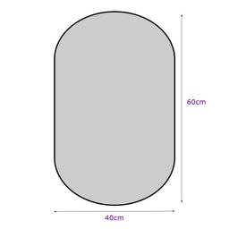 Espelho Oval 60X40Cm Com Moldura Preto - 2