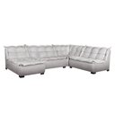 Ver imagem 1 de Sofá de Canto Premium Chaise D33 Soft com Tecido Veludo - Bege/Areia