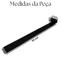 Kit 2 Suportes de Parede 40cm Aço Fixação Oculta para Prateleiras Estrutura Durável - 2