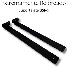Kit 2 Suportes de Parede 40cm Aço Fixação Oculta para Prateleiras Estrutura Durável - 4