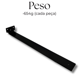 Kit 2 Suportes de Parede 40cm Aço Fixação Oculta para Prateleiras Estrutura Durável - 5