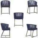 Ver imagem 5 de Mesa com 6 Cadeiras de Jantar Roma 120cm e Noronha em Alumínio Fendi Corda Náutica Estofado 11 Trama
